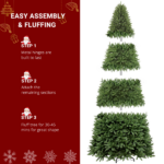 Replace 44758547 FCH 10ft Automatic Tree Structure PVC Material 1200 Lights Warm Color with Colorful 10 Modes with Remote Control 5090 Branches Christmas Tree Green - Image 8