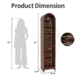 8-Tier Arched Dome Display Rack Particleboard Melamine-Faced Bookshelf 15.75*11.81*70in Walnut - Image 5