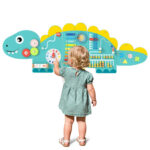 11-in-1 Dinosaur Activity Wall Busy Board Panels-- Wooden Sensory Toy-Blue - Image 21