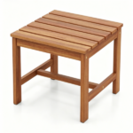17” Acacia Wood Outdoor Side Table, Square Slatted Patio End Table with Drainage Design, Heavy‑Duty Reinforced Frame Bistro Table for Backyard Garden Poolside - Image 5