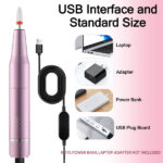 30000RPM USB Nail Drill Machine for Acrylic Nail Gel Polish Milling Smoothing Calluses Manicure Machine Nail Art Salon Equipment (Pink) - Image 3
