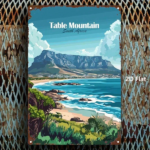 CIFbuy Vintage Table Mountain South Africa Tin Sign 8x12 Inch, Antique 2D Flat Metal Plaque Wall Decor For Home Farm Kitchen Cafe Bar G TikTok, TikTok, lat Metal Self-pickup Logiopics - Image 3