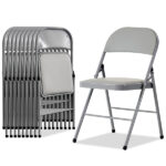 Same code 52529768 4pcs Elegant Foldable Iron & PVC Chairs for Convention & Exhibition Gray - Image 7