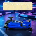 12V Blue Kids Electric Drift Go Kart – Slow Start, Music, Colorful Lights, as Trendy Gift for Boys Aged 6-12 - Image 5