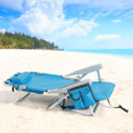 Same Code 56766889 63*65*82cm Short Oxford Cloth Silver White Aluminum Tube Bearing 100kg Beach Chair Blue - Image 5