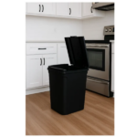 (2 pack) Kitchen Trash Can, 7.6 Gallon Plastic Garbage Bin with Touch Top Lid, Black(Shipment from Walmart) - Image 4