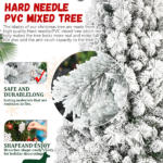 Artificial 7.5ft Flock LED-lit Christmas Tree with 1252PVC/Hard Needle Mixed Branch Tips,Hinged Premium & Foldable Base for Indoor Holiday Decorating - Image 5