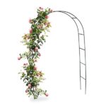 7'8" H x 4'5" W Metal Garden Arch Trellis,Adjustable Arbor Trellis for Garden Climbing Plants Support - Image 8