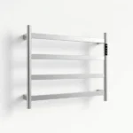 22.5" Brushed Nickel Heated Towel Rack for Bathroom,Wall Mounted with Intelligent Touch Screen Timer, 4-Bar Towel Warmer, 304 Stainless Steel Polished, Plug-in/Hard-Wired[Unable ship on weekends, TK/TEMU only for pickup, only TX10643 warehouse supports GOFO] - Image 5