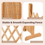Set of 2 Retractable Arched Wooden Fences — 205 x 33.5 x 80 cm — Teak Finish (Stained) — Fir Wood Construction - Image 6