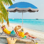 6.5-foot outdoor umbrella, Navy - Image 9