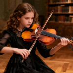 Brand new 1/2 acoustic violin set (includes case, bow, rosin, tuner, shoulder rest, strings, and tone marks) - Image 11