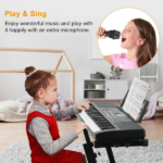 61 Key Kids Piano Toy with Adjustable Stand & Microphone - Multifunctional Electronic Keyboard with 16 Tones, 10 Rhythms, Recording & HD Screen, Educational Music Toy for Boys Girls Birthday Christmas Gift - Image 8