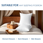 Elevate your comfort with this set of two 22-inch white pillow inserts. Filled with high-density polyester fiber, they maintain their plump shape for long-lasting support. The generous size provides enhanced comfort for sofa lounging or bed reading. Sold without covers for flexible styling options t - Image 5