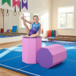 Octagon Tumbling Mat, Gymnastics Training Mat for Backbends Somersaults, Pink & Purple Artificial Leather Foam Mat - Image 5