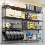 Heavy Duty Storage Shelves 46.06" W Wire Shelving Unit with Wheels 800LBS NSF Metal Shelves for Storage Adjustable Garage Storage Rack Pantry Shelf Commercial Shelving, 64.96" H X 46.06''W X 17.7" D - Image 6
