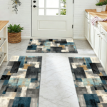 Three-piece kitchen rug set, non-slip and washable, abstract pattern kitchen hallway rug, soft and comfortable, suitable for sinks, floors, entrances, hallways and bathrooms. - Image 9