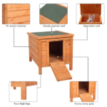 20-inch removable roof, waterproof, green asphalt roof, cedar wood, wooden chicken and rabbit cage - Image 8