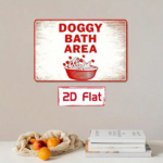 CIFbuy 1pc Doggy Bath Area Metal Sign, Cute Dog" Bathroom Decor, Weatherproof Rustproof UV Resistant, UV Resistant, 7.87x11.81 Inch Unframed Wall Art Cute Dog BathikTok, Cute Dog BathikTok, t Self-pickup Logiopics - Image 6