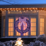 36in Pre-lit Outdoor Christmas Wreath Decoration, Lighted Metal Wreath with Purple Bow, Remote Control LED Lights with Timer, for Front Door Gate Wall Indoor Outdoor Holiday Party - Image 12