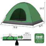 3-4 Person Camping Dome Tent Army Green - Image 3