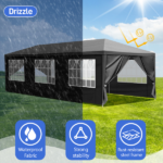 Same Code 52688135 10'x30' Outdoor Party Tent with 8 Removable Sidewalls, Waterproof Canopy Patio Wedding Gazebo Black - Image 15