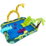82" Inflatable Jungle Spray Pool with Giraffe Sprinkler & Slide, Kids Water Play Center for Backyard - Image 3