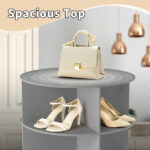 7-tier, 360° rotating wood-plastic composite shoe rack, 60*60*184cm, gray - Image 9