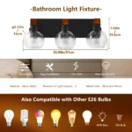 Black Bathroom Light Fixture, Vanity Lighting Fixtures Over Mirror, Wall Sconces for Living Room Bedroom Hallway - Image 8