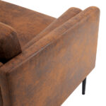 97*71*74cm 1.5 Seats Hot Stamping Cloth Surrounding Chair With Pillow Indoor Circle Chair Dark Brown - Image 19
