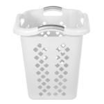 2 Bushel Plastic Laundry Basket with Silver Handles, White, 2 Pack (Shipment from Walmart) - Image 4