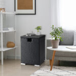 40*40*57cm Iron Frame Gas Bottle Storage Rattan Side Table Black Gradient - Image 10