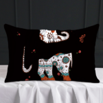 Satin Pillow Case Elephant Print - 2 Pack King(20''x40'') Ethnic Pillowcase - Set of 2 Silk Pillow Cases with Envelope Closure (Turquoise Coffee) - Image 2