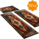 Three-piece kitchen rug set, non-slip and washable, abstract pattern kitchen hallway rug, soft and comfortable, suitable for sinks, floors, entrances, hallways and bathrooms. - Image 4