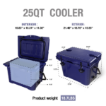 25QT Portable Cooler, Insulated Hard Cooler with Bottle Opener, Cup Holder, Forming Ruler, 5-7 Day Ice Retention, Travel, Beach, Camping, Fishing - Image 3