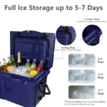 25QT Portable Cooler, Insulated Hard Cooler with Bottle Opener, Cup Holder, Forming Ruler, 5-7 Day Ice Retention, Travel, Beach, Camping, Fishing - Image 4