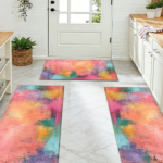 Three-piece kitchen rug set, non-slip and washable, abstract pattern kitchen hallway rug, soft and comfortable, suitable for sinks, floors, entrances, hallways and bathrooms. - Image 12