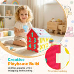 3D Puzzle Playhouse Mat for Kids 3+, 30.48×26.67×31.75cm EVA Foam Interlocking Mat with Alphabet Number Matching, Multi-Color - Image 4