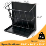 Large Capacity Hay Feeder with Detachable Grain Tray, Heavy Duty Steel 2 in 1 Hay Rack, Multiple Sided Goat Feeding Rack for Sheep Farm Livestock Indoor Outdoor, Black - Image 5