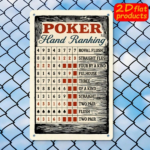 CIFbuy Poker Hand Ranking Metal Sign 7.87x11.81 Inch, Waterproof" Rustproof 2D Flat Wall Decor Plaque, Decor Plaque, Indoor Outdoor Hanging Game Room InchikTok, InchikTok, t Self-pickup Logiopics - Image 6
