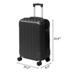 ABS Trolley Case 20in 24in 28in 3PCS Suitcase Set Vertical Striped Frosted Case Suitcase Black - Image 3