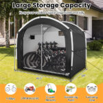 7.2×5.1×6 Ft Outdoor Bike Storage Shed Tent Waterproof Bicycle Shelter for 5 Bikes - Image 10