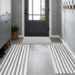 Three-piece kitchen rug set, non-slip and washable, abstract pattern kitchen hallway rug, soft and comfortable, suitable for sinks, floors, entrances, hallways and bathrooms. - Image 8