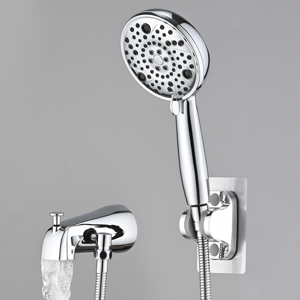 8-Setting High-Pressure Handheld Shower with Hose & Slip-On Diverter Tub Spout