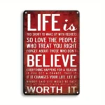 CIFbuy Life Is Believe Worth It Vintage Metal Tin Sign Home Bar Cafe Decor Waterproof Dustproof 8x12 Inches (TikTok, temu pick-up service) - Image 3