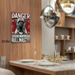CIFbuy Vintage Bullmastiff Metal Sign 8x12 Inch Rustic Iron" Plaque Danger Protected By, Retro Wall Decor 2D Flat Home Ornament RustikTok, RustikTok, t Self-pickup Logiopics - Image 2