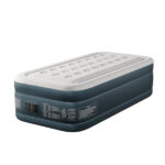 Twin Air Mattress with Built-in Pump, 18in Raised Comfort Blow up Mattress, Double Chamber Airbed, 2min Quick Inflation/Deflation Inflatable Mattress for Home Guests Camping, Gray & White - Image 9