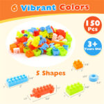 150 PCS Building Blocks Set with Wheels, Learning Toddler Blocks for 3+ Years Old - Image 5