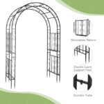 134*59*213cm Double Layer Iron Art Arc Top Iron Arch Black - Image 18