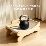 Cat Scratcher Bed for Indoor Cats Kitten Bed Cat Hammock with Solid Wood Frame Wear Resistant Sisal Backrest Design Cats Scratcher Lounge, Wooden Cat Furniture - Image 3